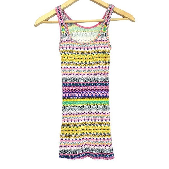 Mossimo Supply Co. Tops - Mossimo Vintage‎ Y2K Retro Tank Top Womens Size M Rainbow Stripe Long Stretch